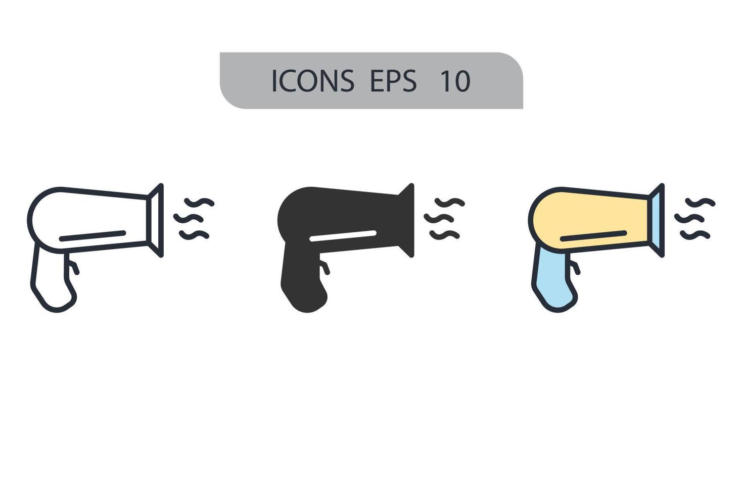 hairdryer icons  symbol vector elements for infographic web