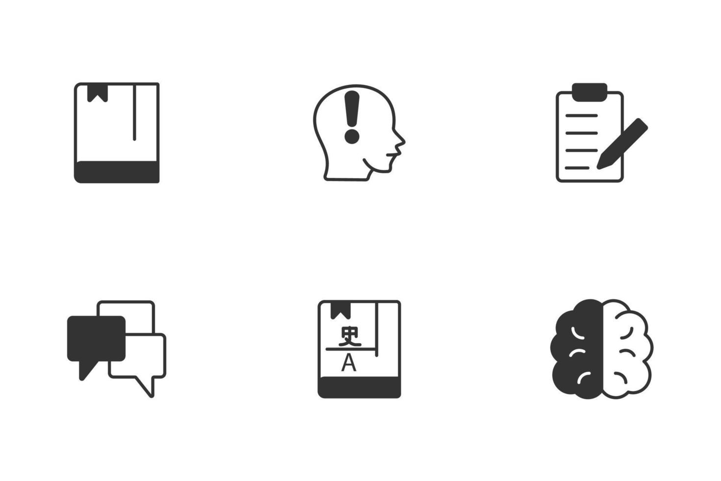 translating and interpreting icons set . translating and interpreting pack symbol vector elements for infographic web