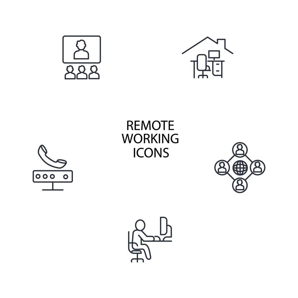 smart working from home icons set . smart working from home pack symbol vector elements for infographic web