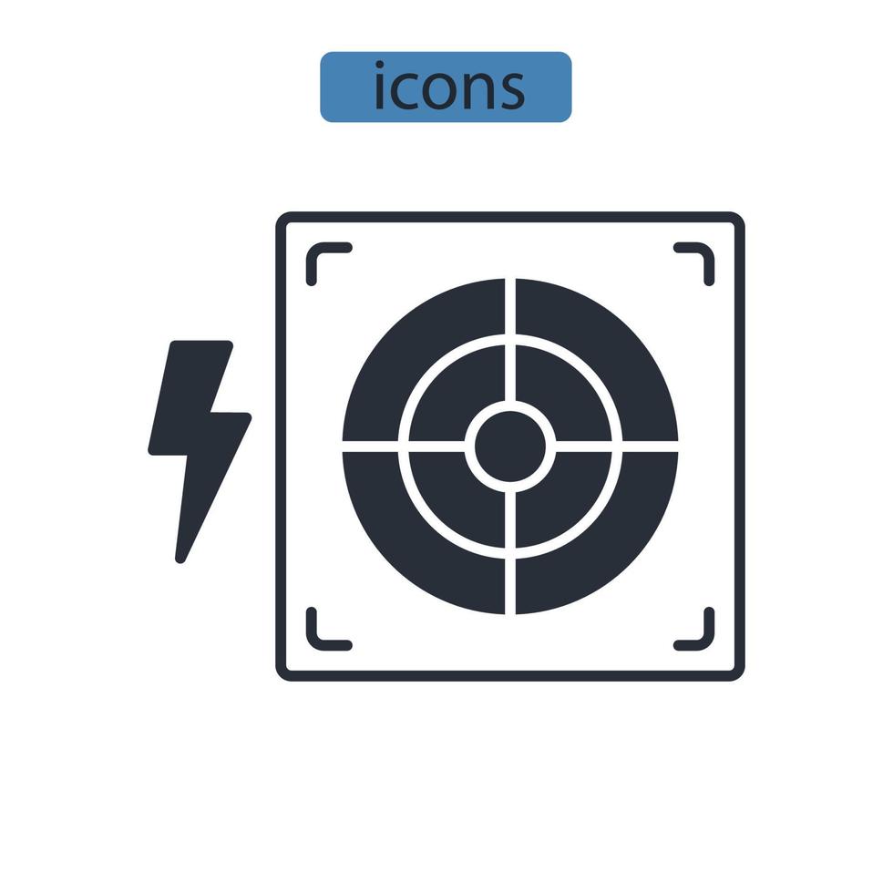 iconos de fuente de alimentación símbolo elementos vectoriales para web infográfico vector