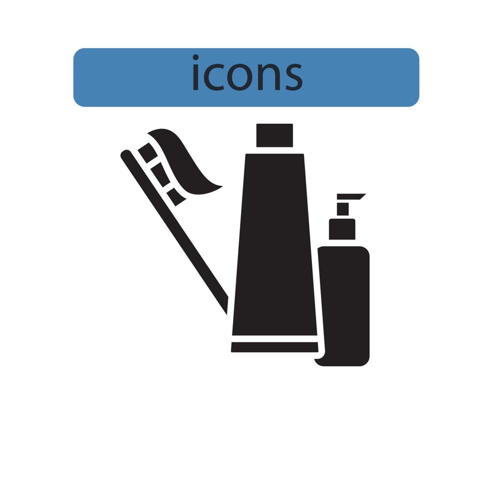 iconos de artículos de tocador símbolo elementos vectoriales para web infográfico vector