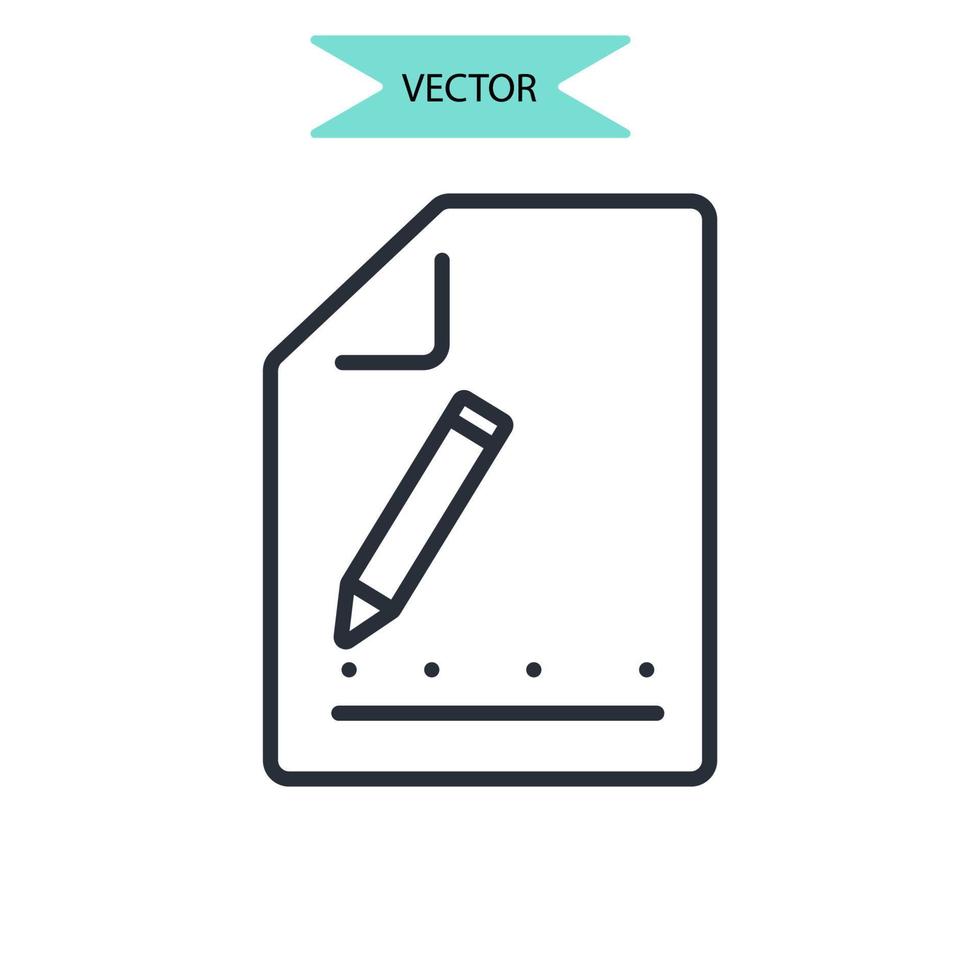 contrato iconos símbolo elementos vectoriales para infografía web vector