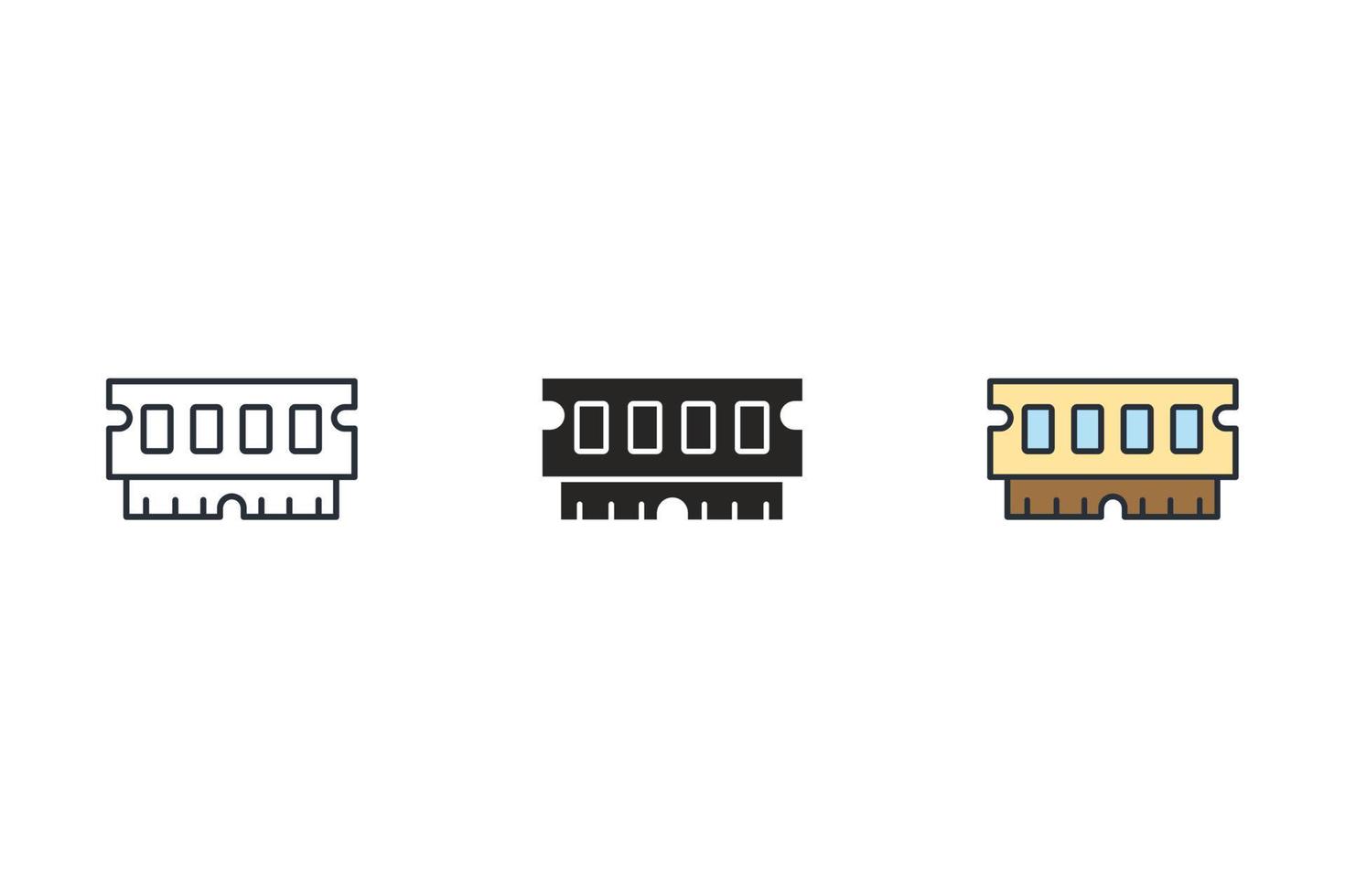 RAM icons symbol vector elements for infographic web