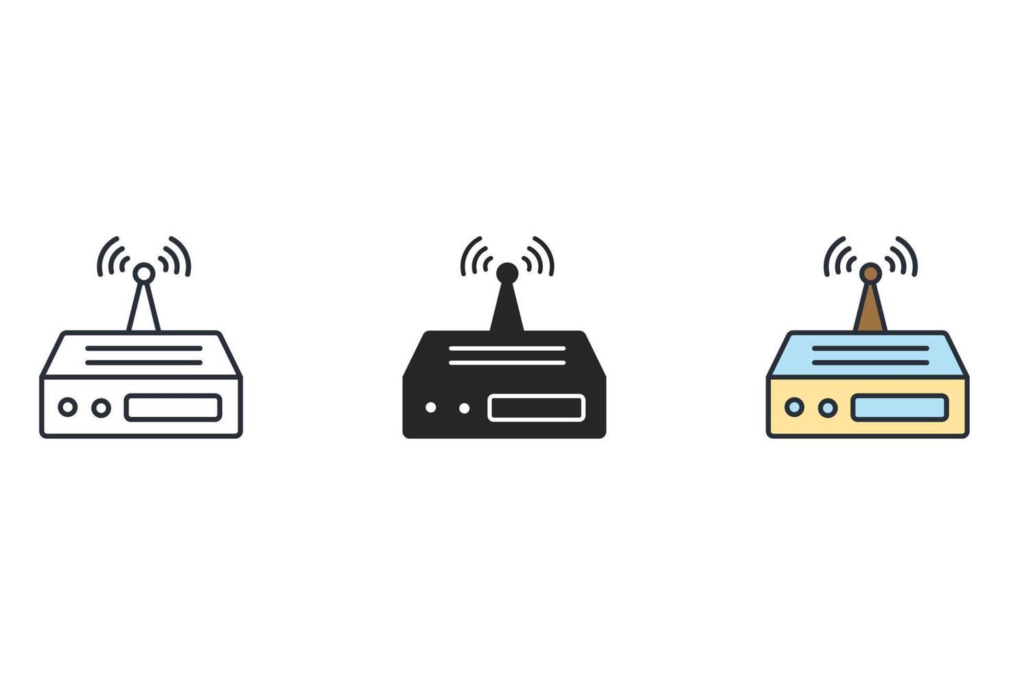 Router icons symbol vector elements for infographic web