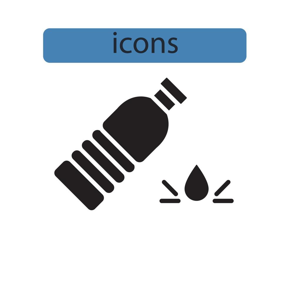 water bottle icons symbol vector elements for infographic web