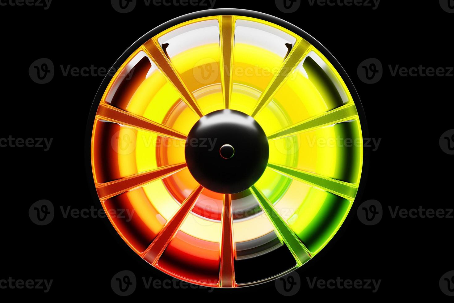 3D illustration  round  control panel icon. Low risk concept on speedometer. Credit rating scale photo