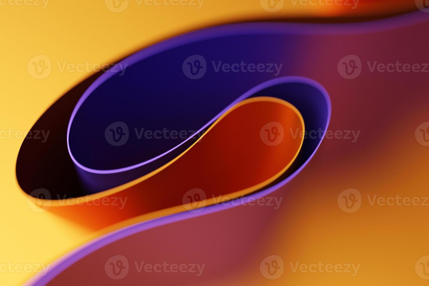 3d illustration of geometric   yellow and purple   wave surface.  Pattern of simple geometric  shapes photo