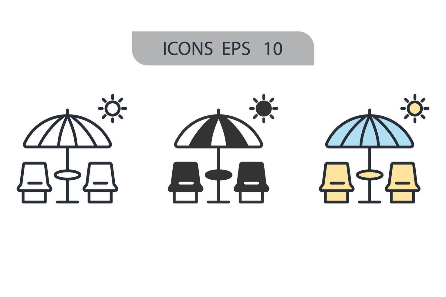 beach icons  symbol vector elements for infographic web