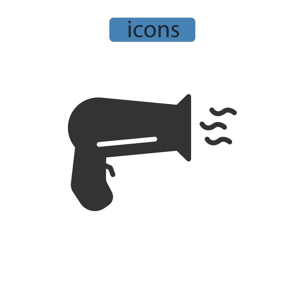 hairdryer icons  symbol vector elements for infographic web