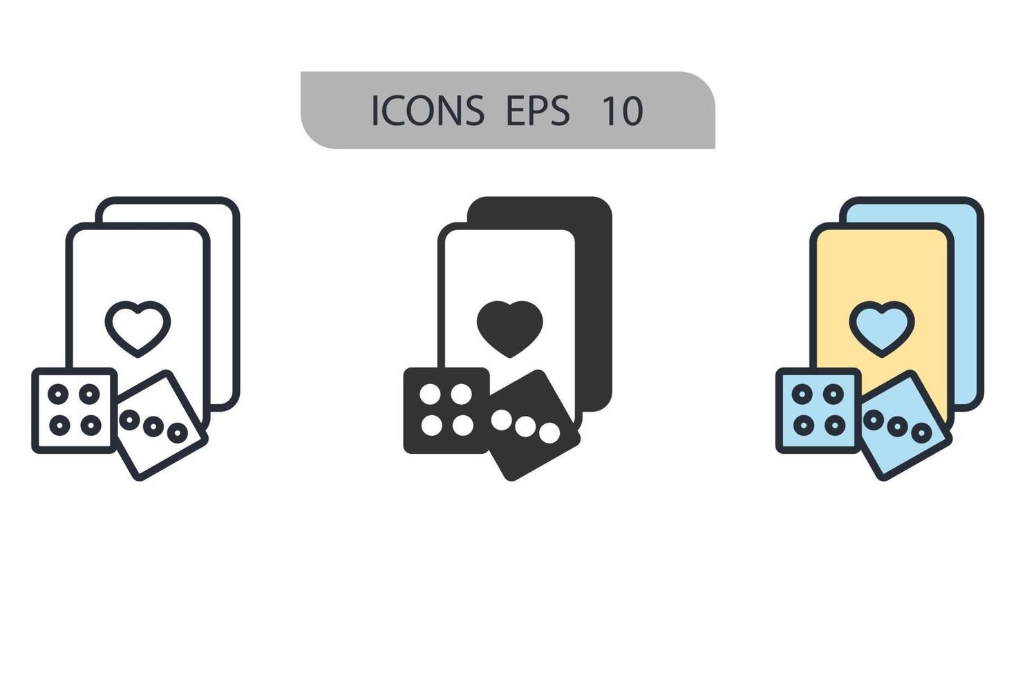 iconos de casino símbolo elementos vectoriales para web infográfico vector