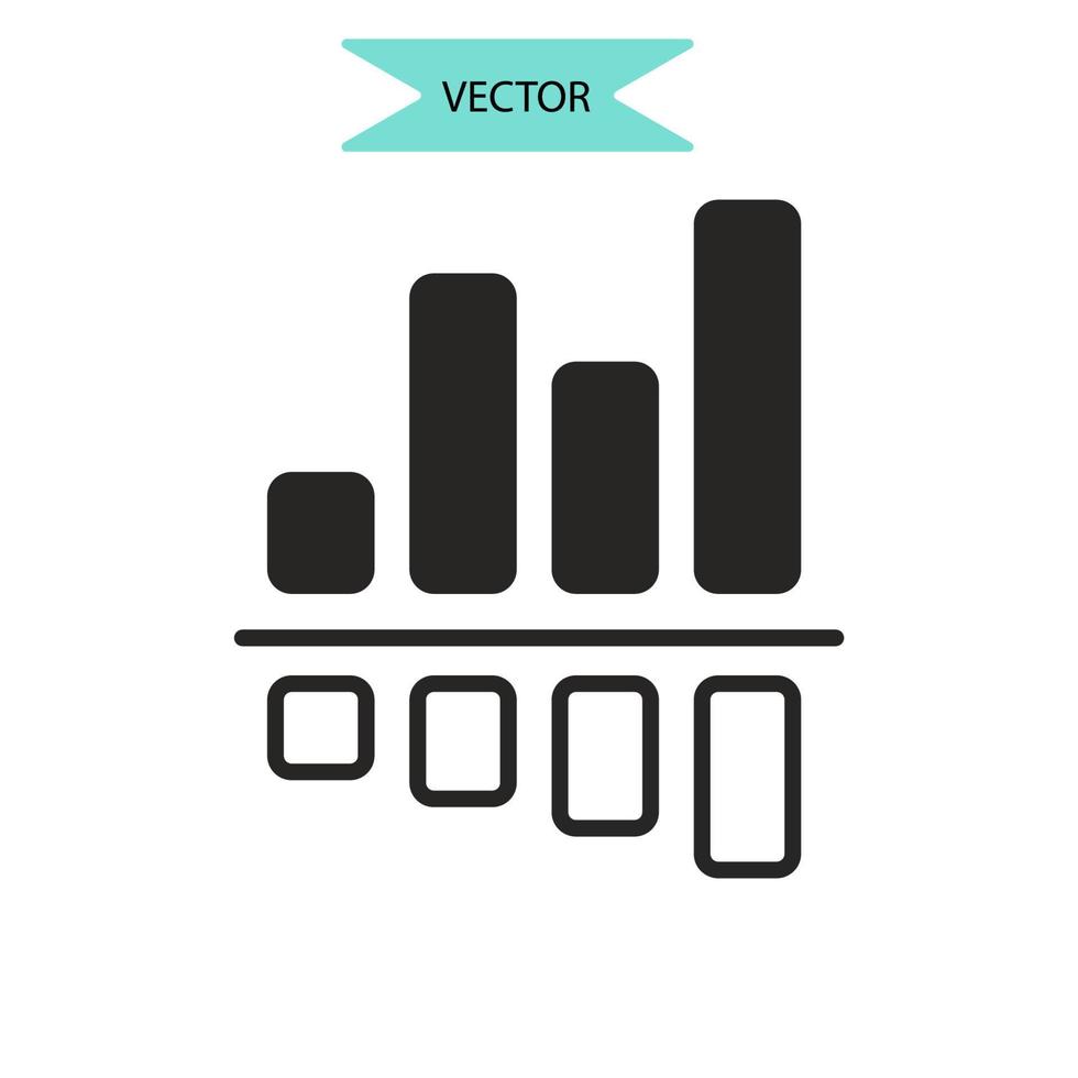 Los iconos de análisis FODA simbolizan los elementos vectoriales para la web infográfica. vector