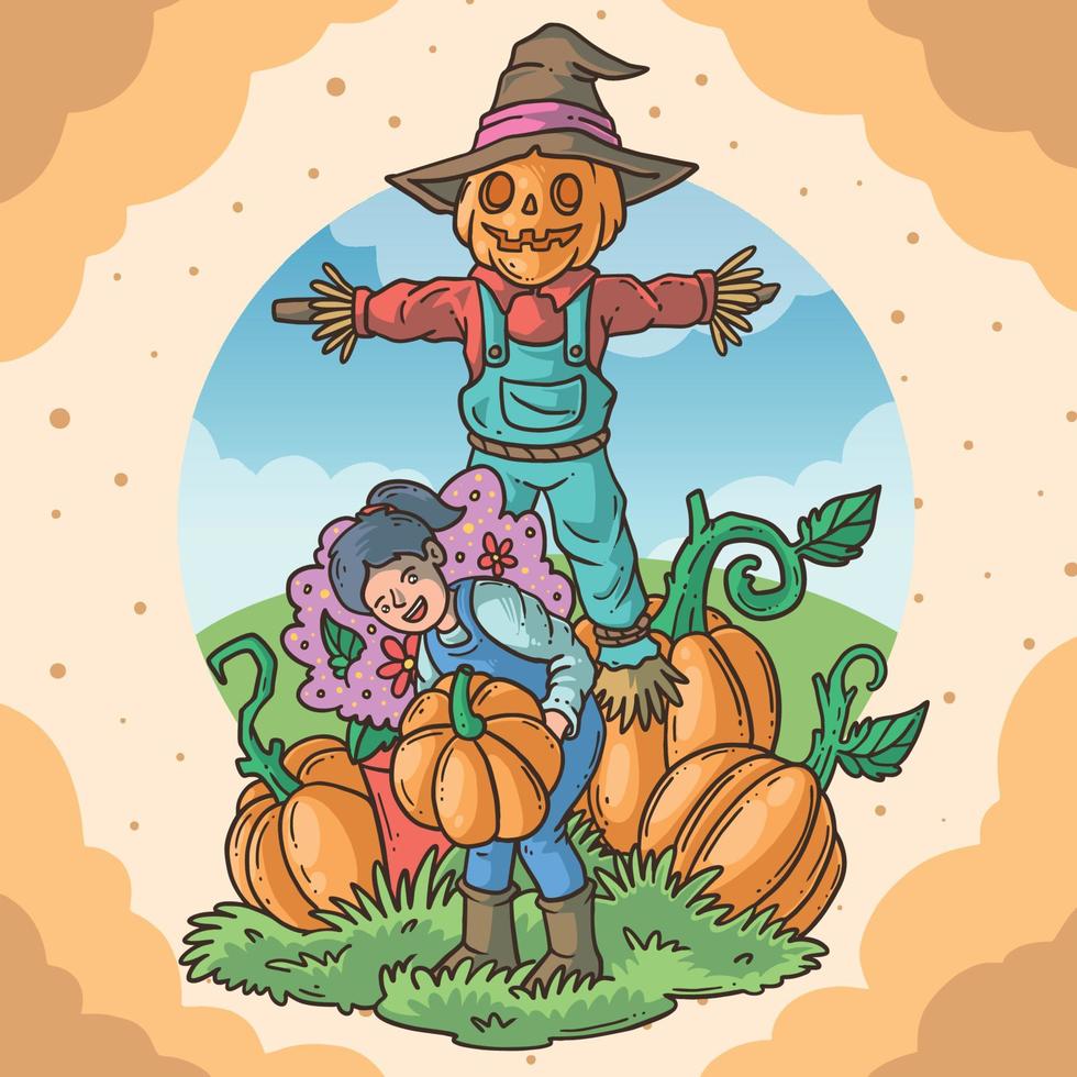 Pumpkin Hunt Activity Concept vector
