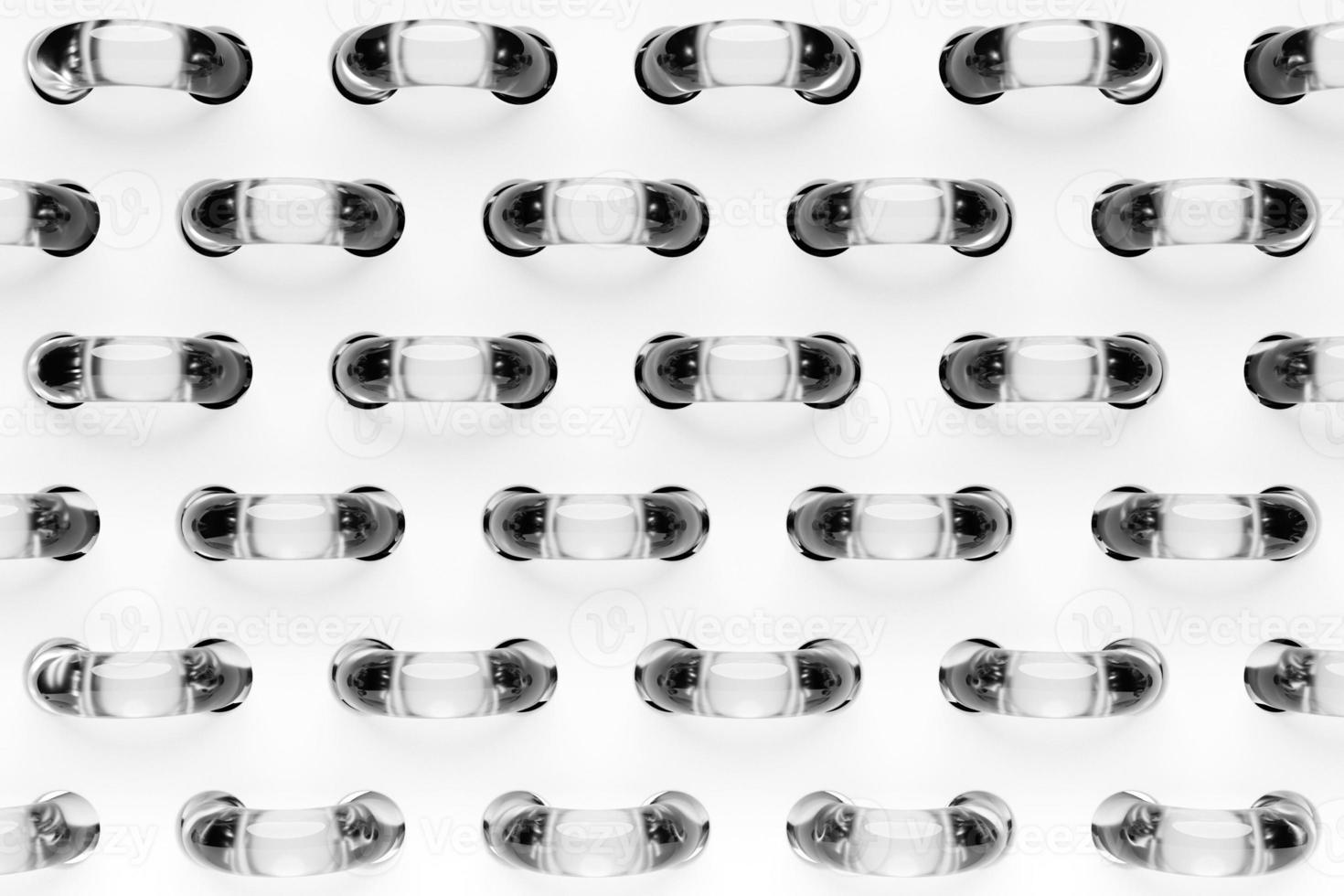 3D illustration of a geometric volumetric abstract background with figures similar to door handles. Modern graphic texture. Geometric pattern. photo