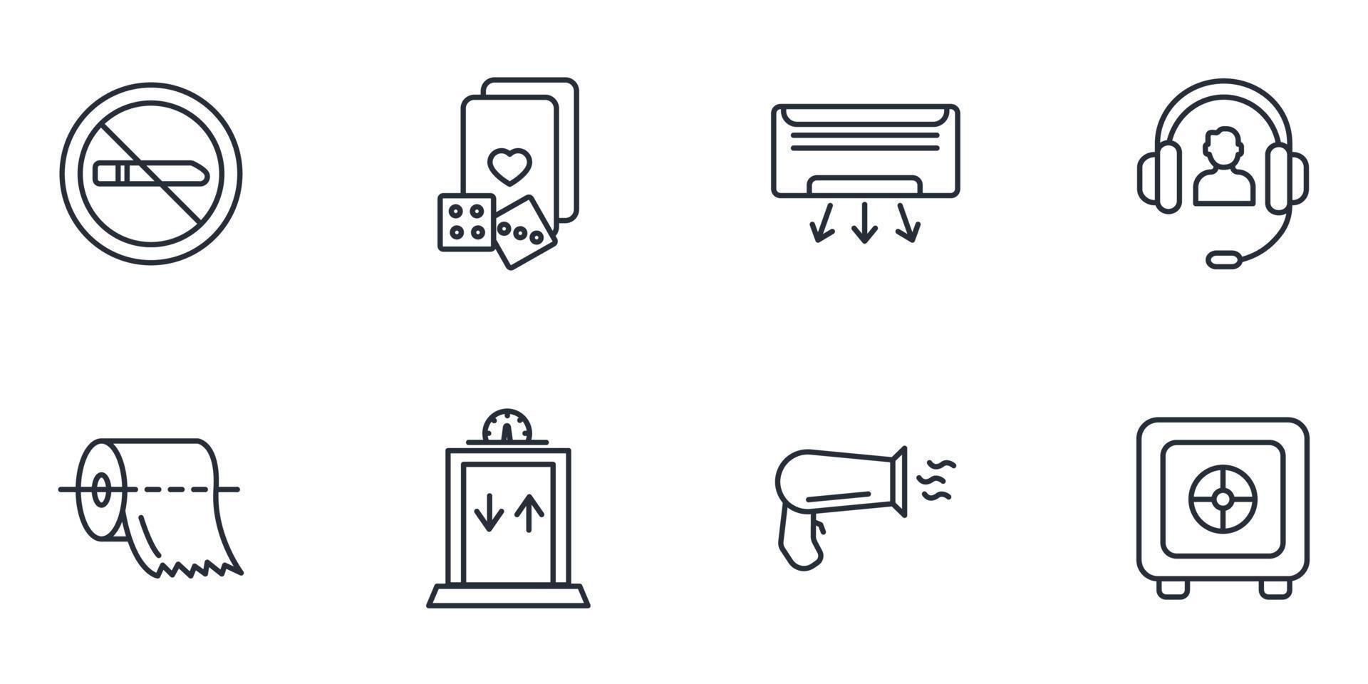 hotel service icons set . hotel service pack symbol vector elements for infographic web