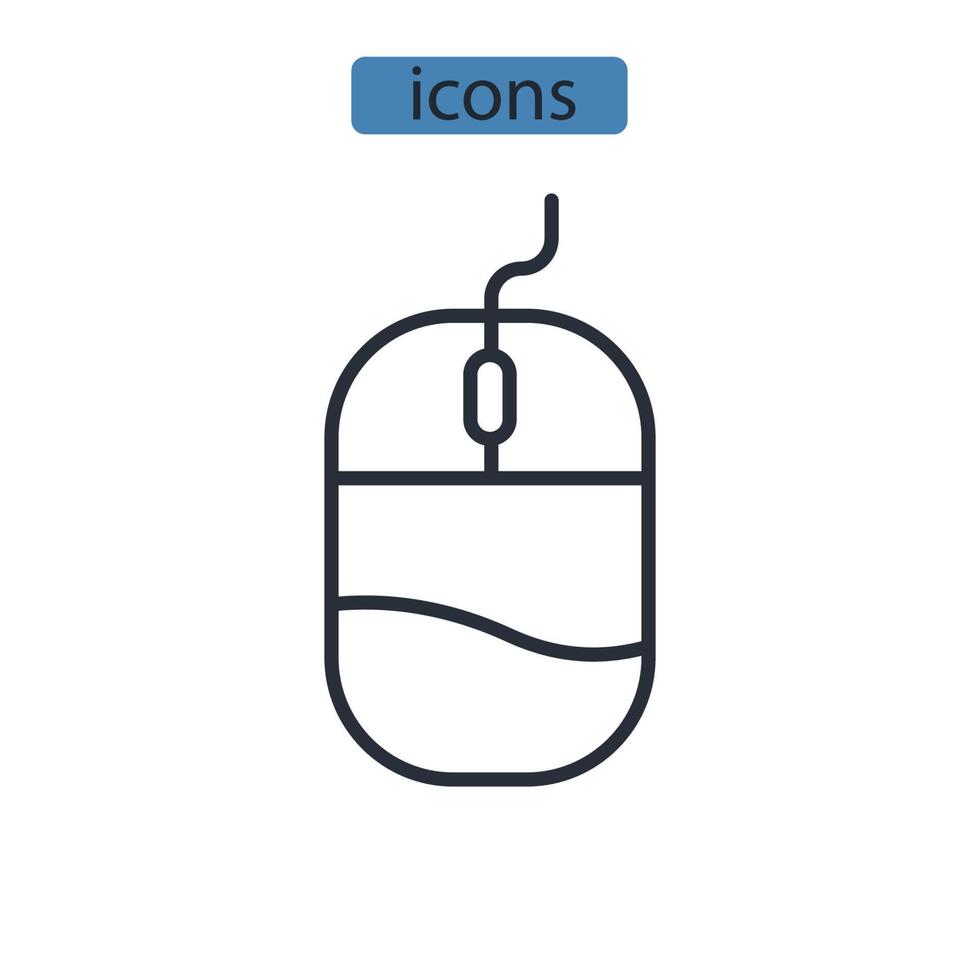 los iconos del ratón simbolizan los elementos vectoriales para la web infográfica vector