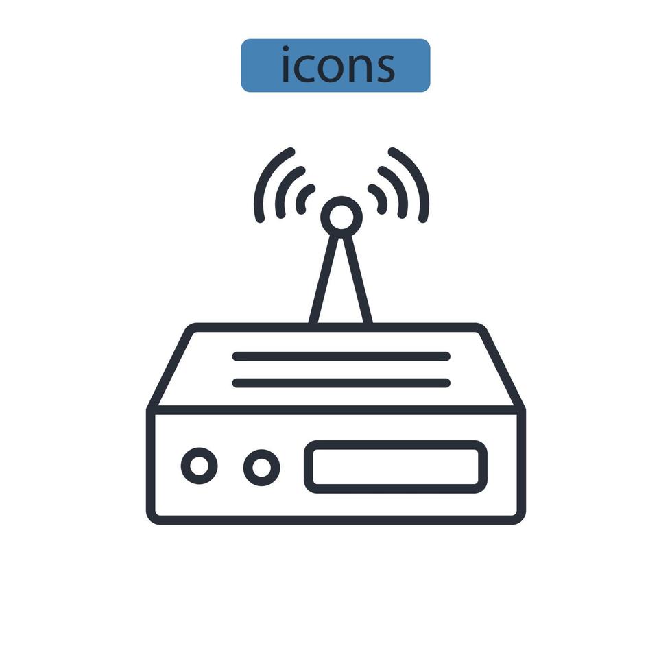 Router icons symbol vector elements for infographic web