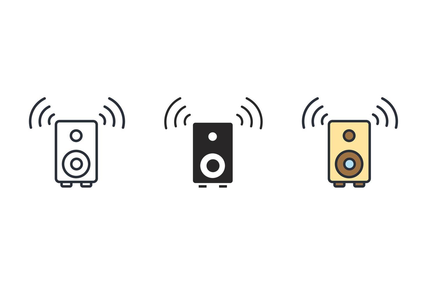 Subwoofer iconos símbolo elementos vectoriales para infografía web vector