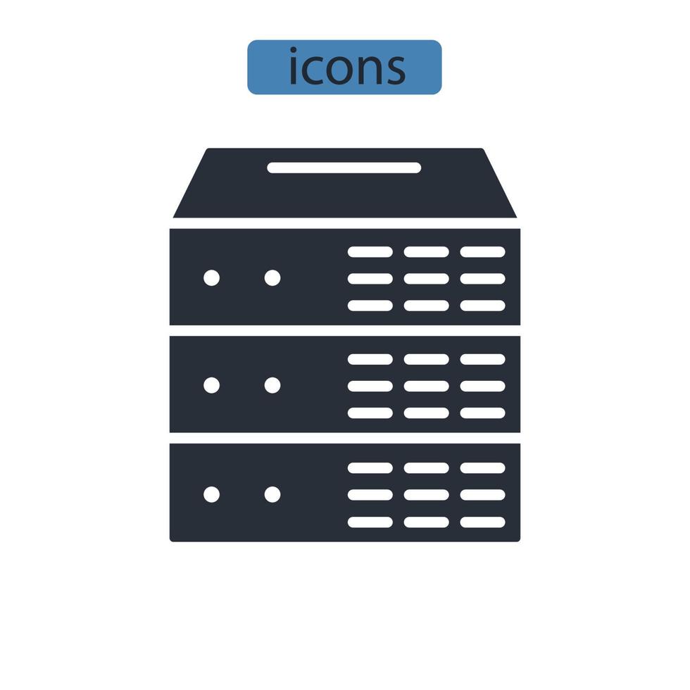 Server icons symbol vector elements for infographic web