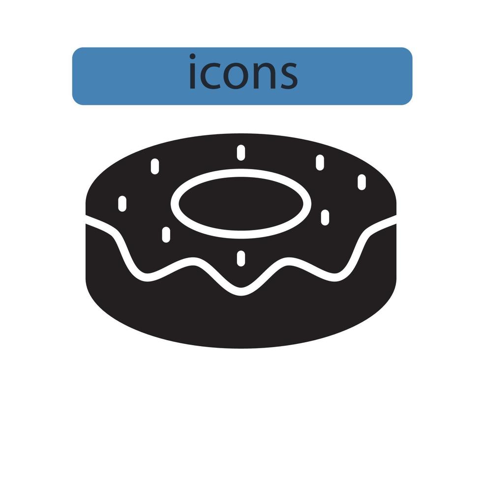 postre iconos símbolo elementos vectoriales para infografía web vector