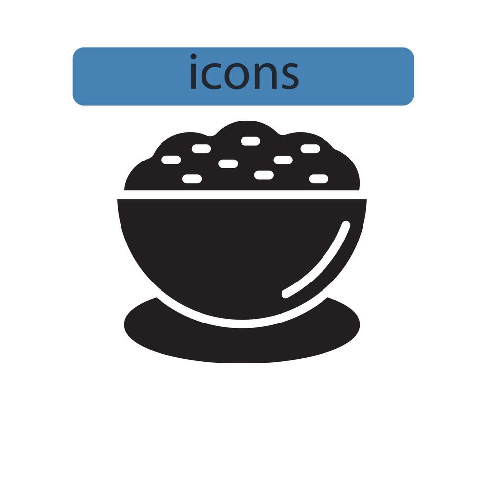 iconos de arroz símbolo elementos vectoriales para web infográfico vector