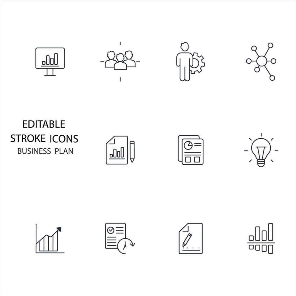 business plan icons set . business plan pack symbol vector elements for infographic web