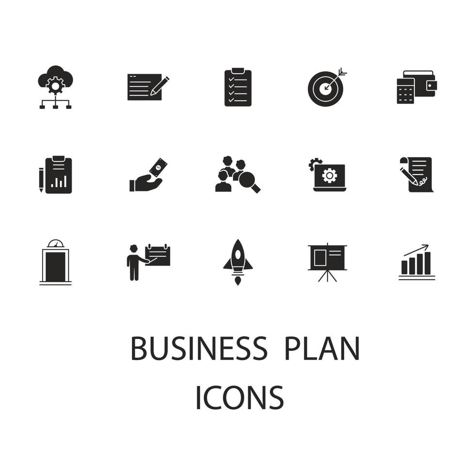 business plan icons set . business plan pack symbol vector elements for infographic web