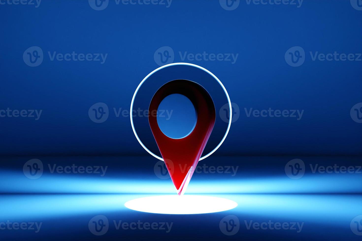 3d illustration of an icon with a red destination point on the map. navigation marker photo