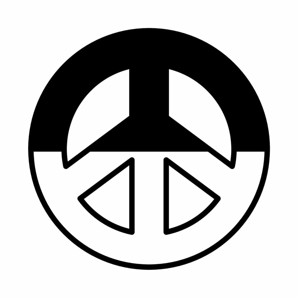 Ukraine Flag In Peace Symbol Icon Black and White Style vector