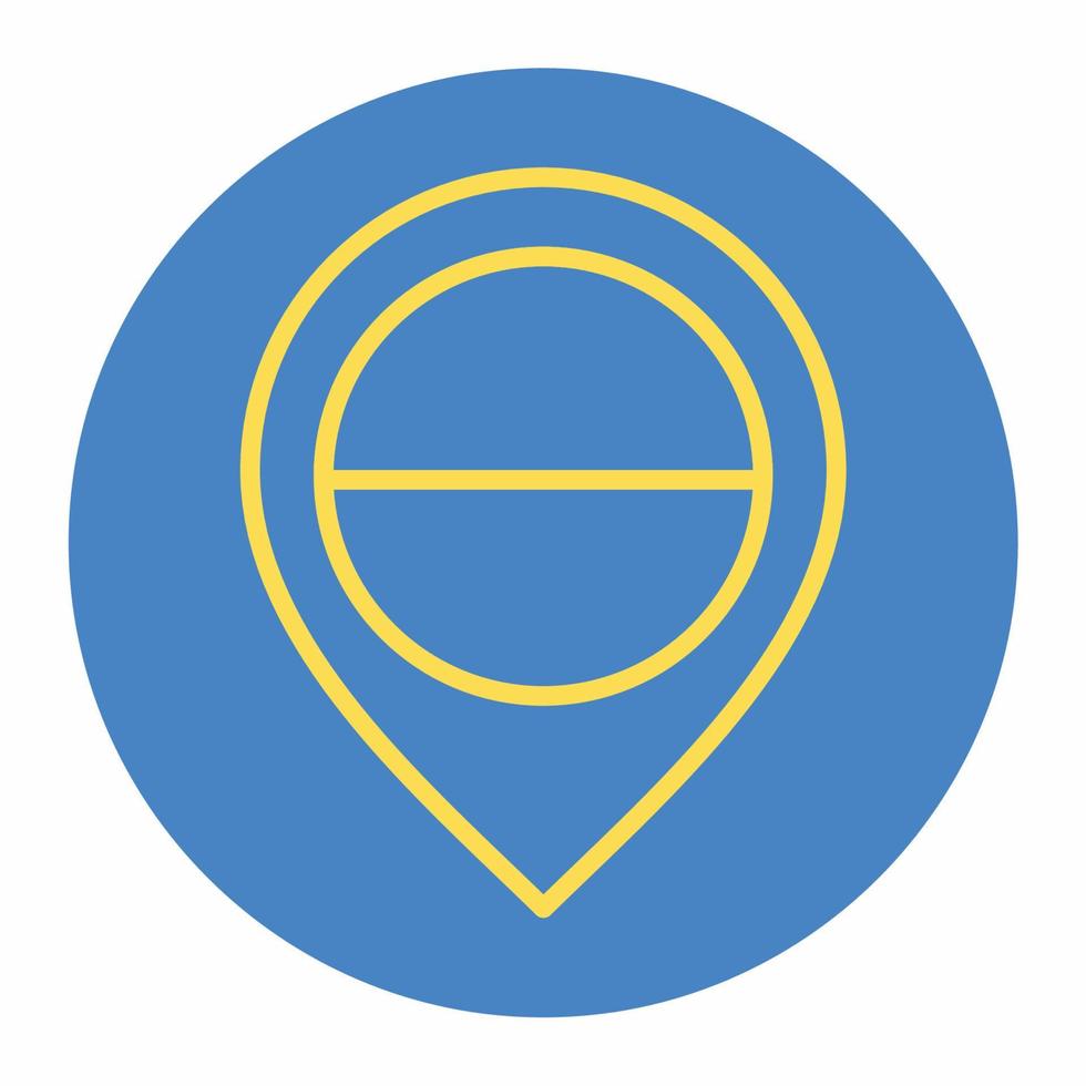 bandera de ucrania en el estilo azul del icono de ubicación del pin vector
