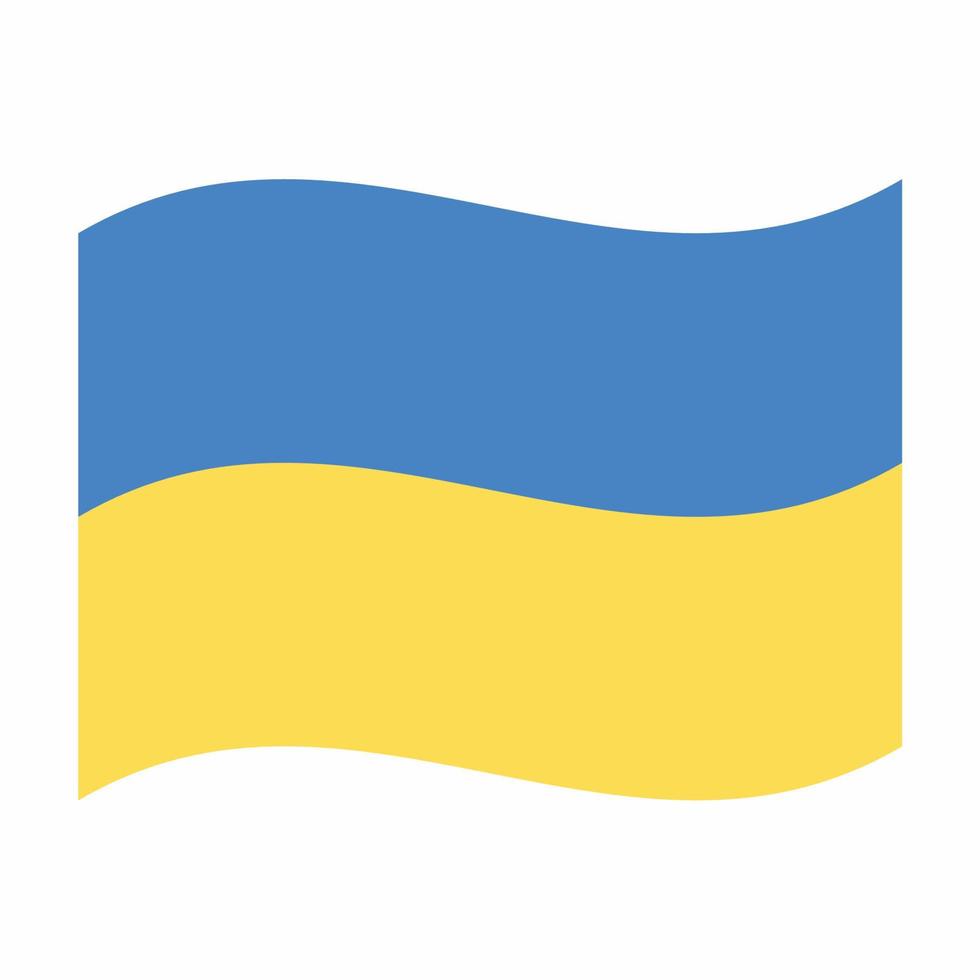 Ukraine Flag Flat Flying Icon Flat Style vector