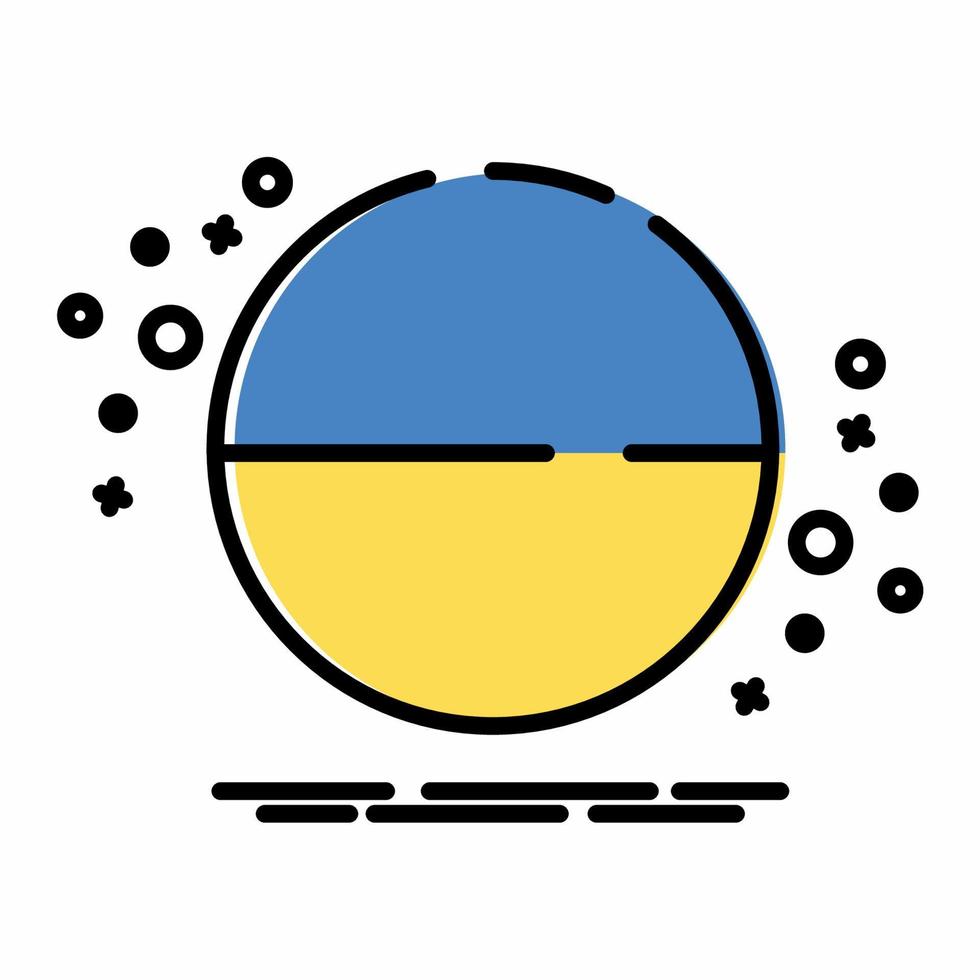 Circle Ukraine Flag Icon MBE Style vector
