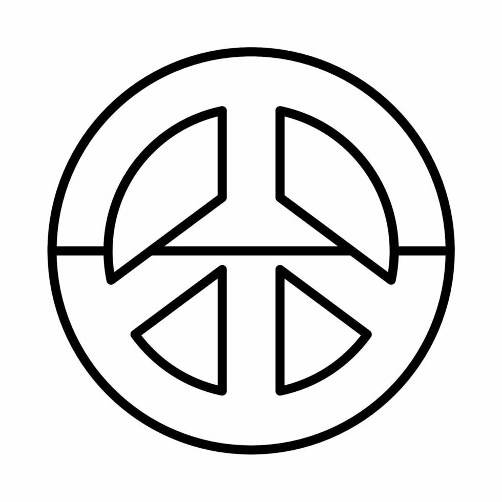 Ukraine Flag In Peace Symbol Icon Line Style vector