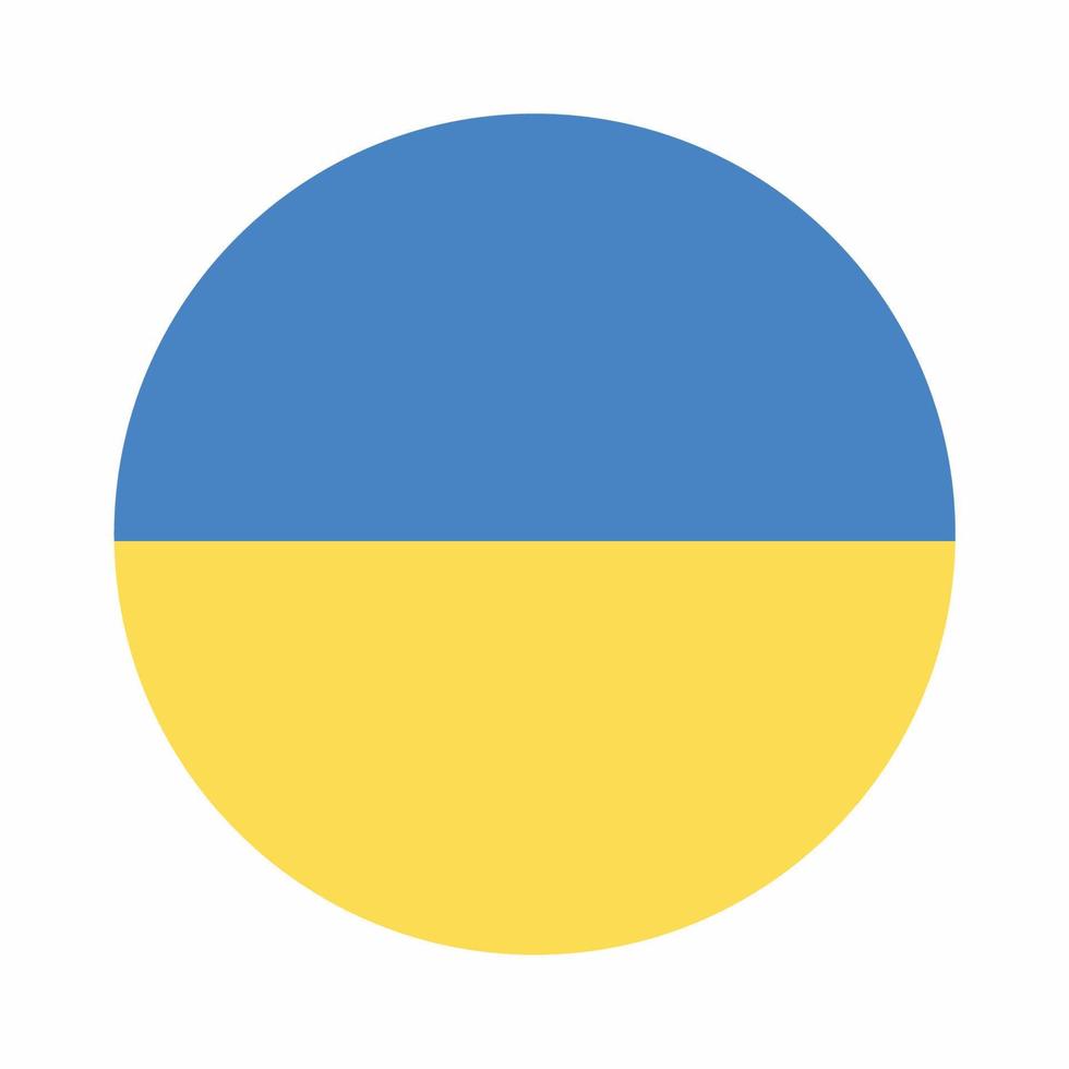 Ukraine Flag in Circle Shape Icon Flat Style vector