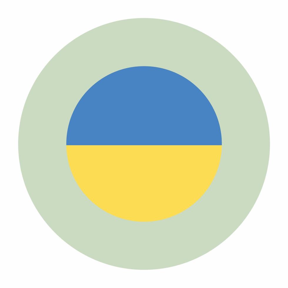 Round Ukraine Flag Icon in Round Flat Style vector