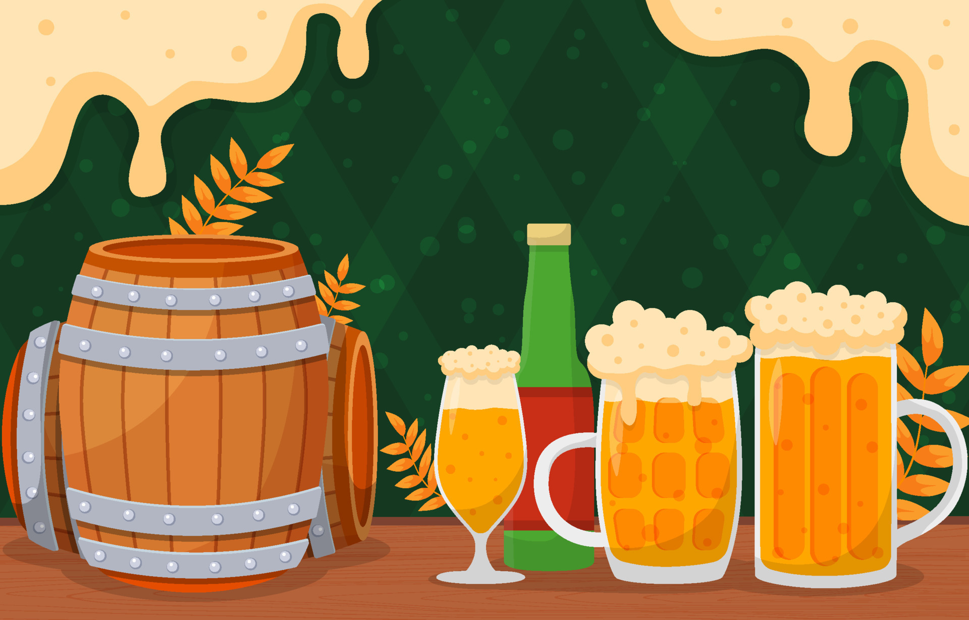 Beer Day Background 9237985 Vector Art at Vecteezy