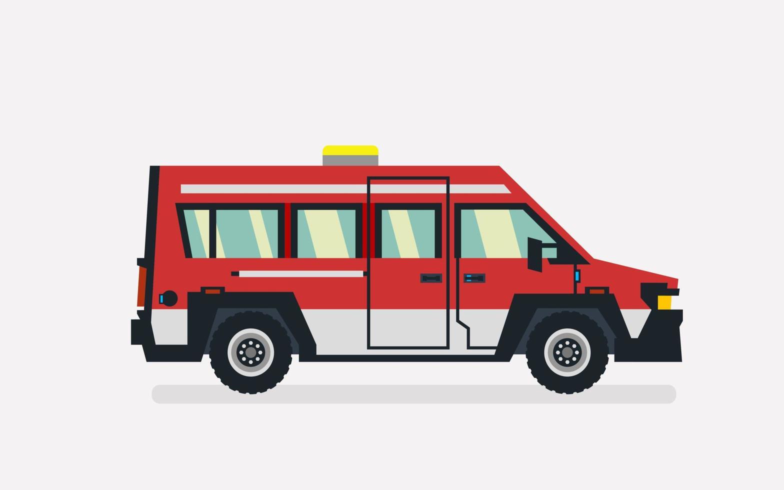 red ambulance car vector illustration