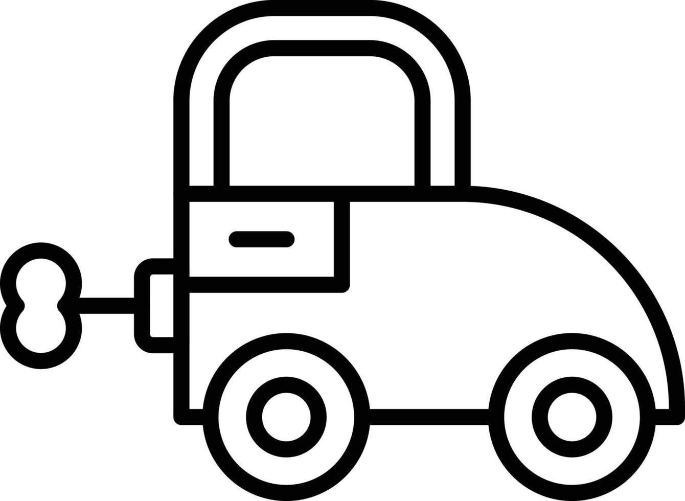 icono de esquema de juguete de coche vector