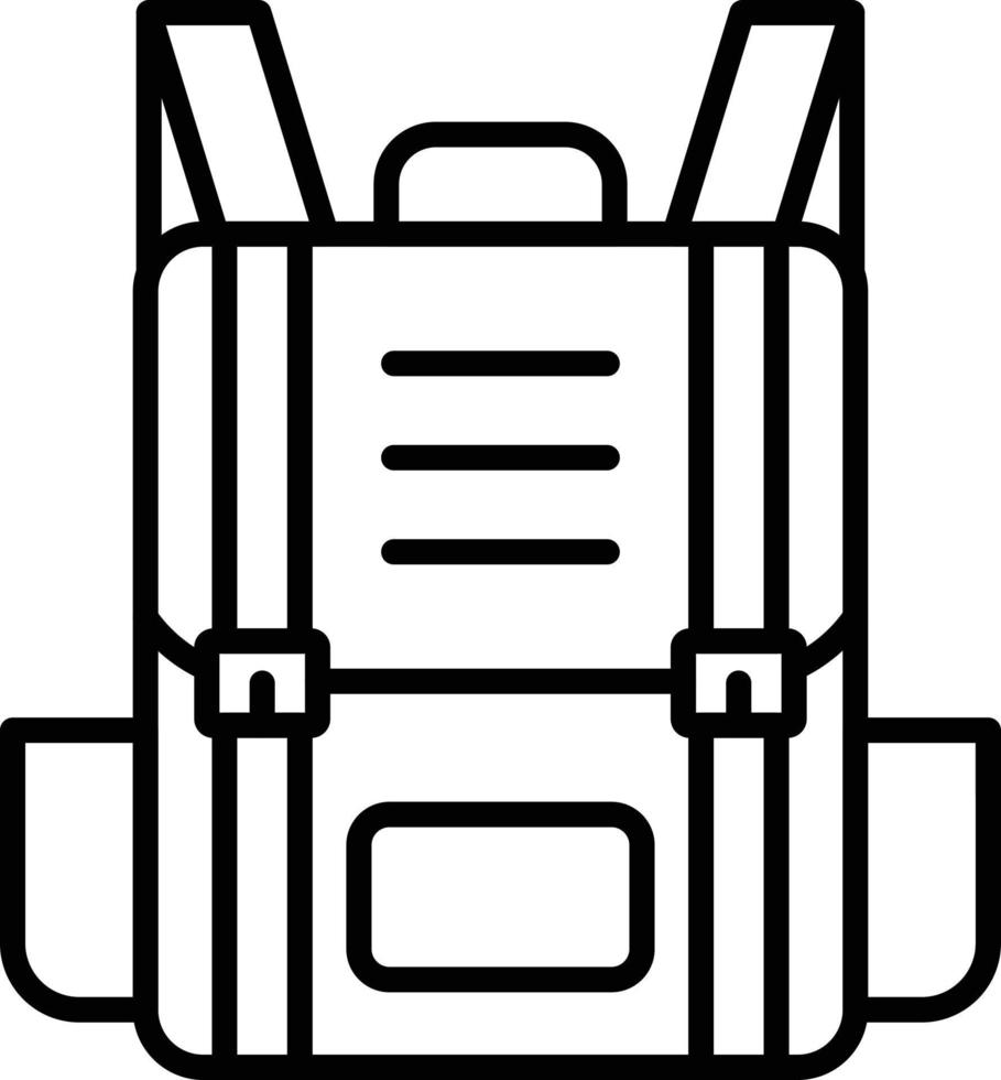 icono de contorno de mochila vector