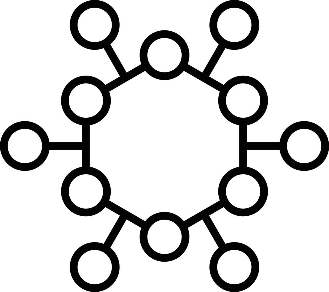 Atom Structure Outline Icon vector