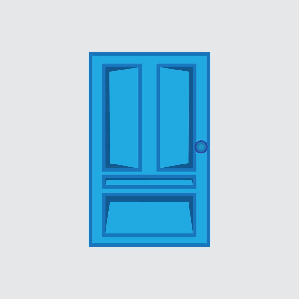 vector door in blue on white background