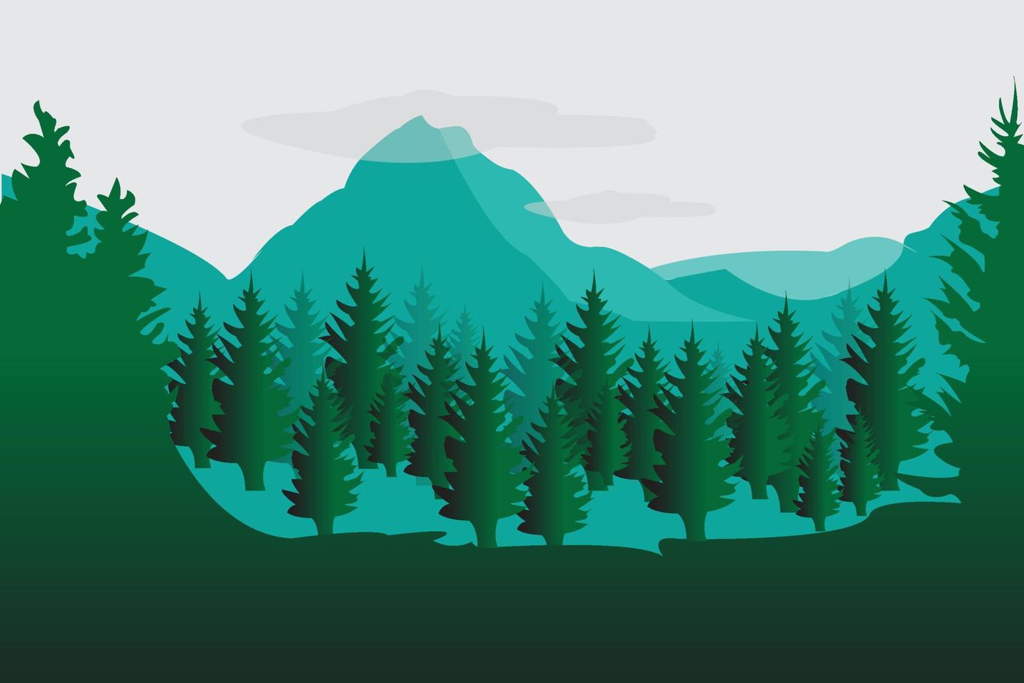 mountains and pine trees background vector