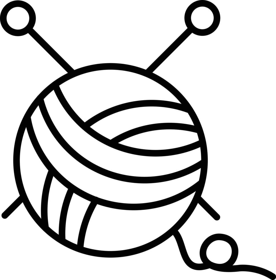 Knitting Outline Icon vector