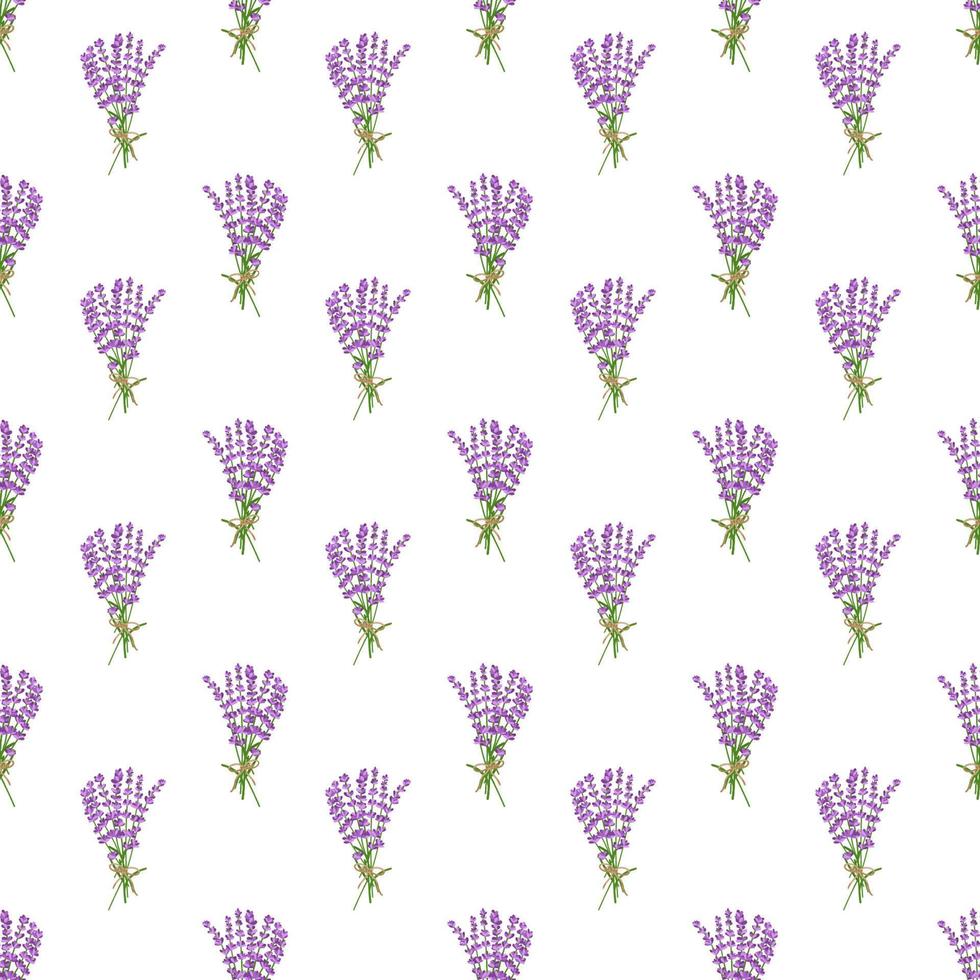 patrón de flores de lavanda de patrones sin fisuras sobre fondo blanco.patrón de vector floral
