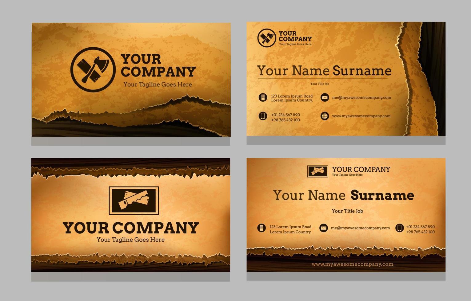 Rustic Paper Wood Vintage Name Business Card vector