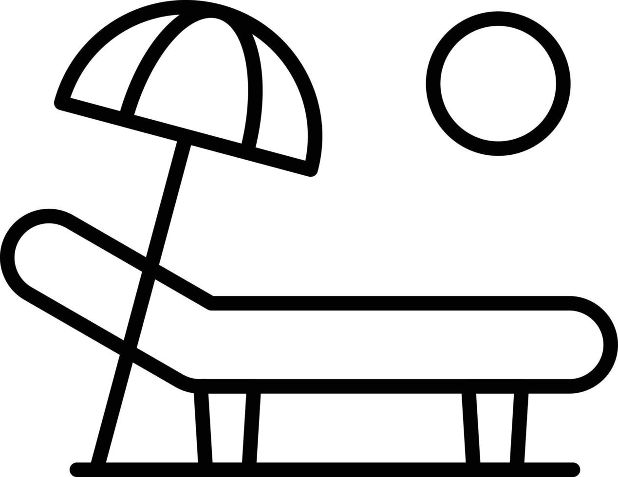 Sunbed Outline Icon vector