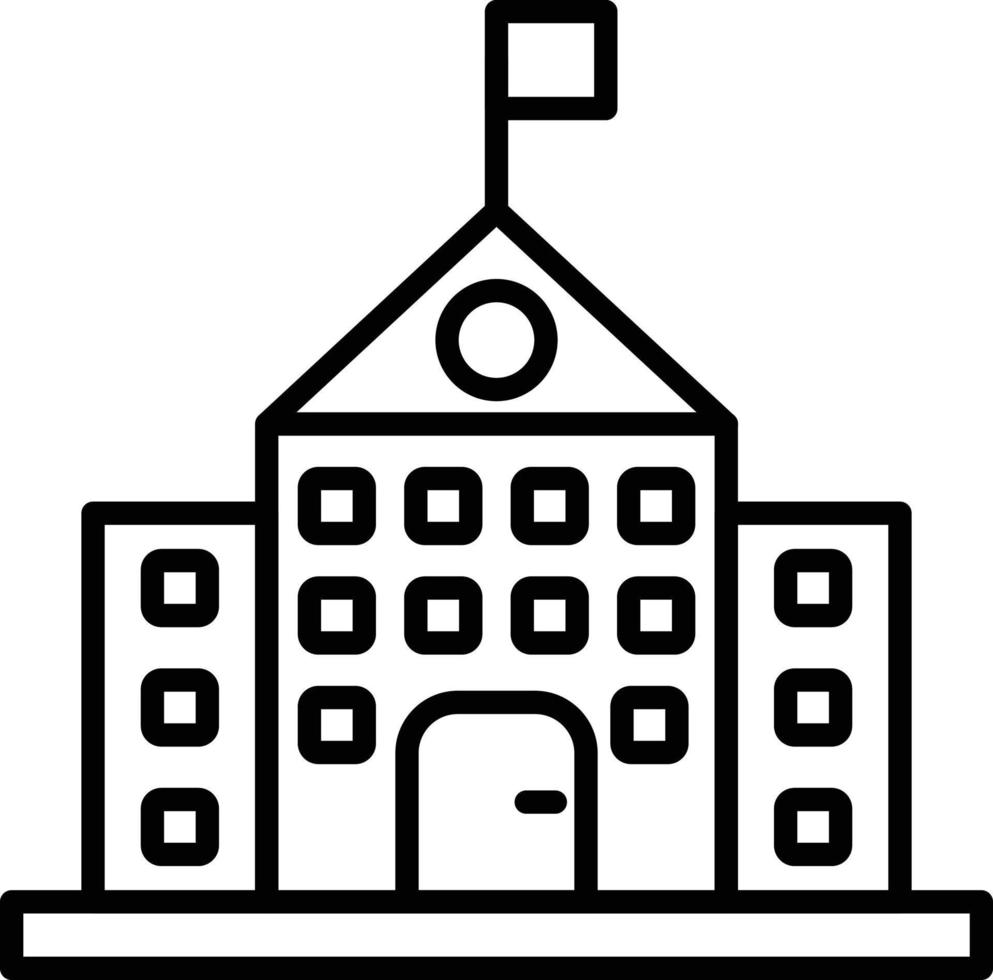 School Outline Icon vector