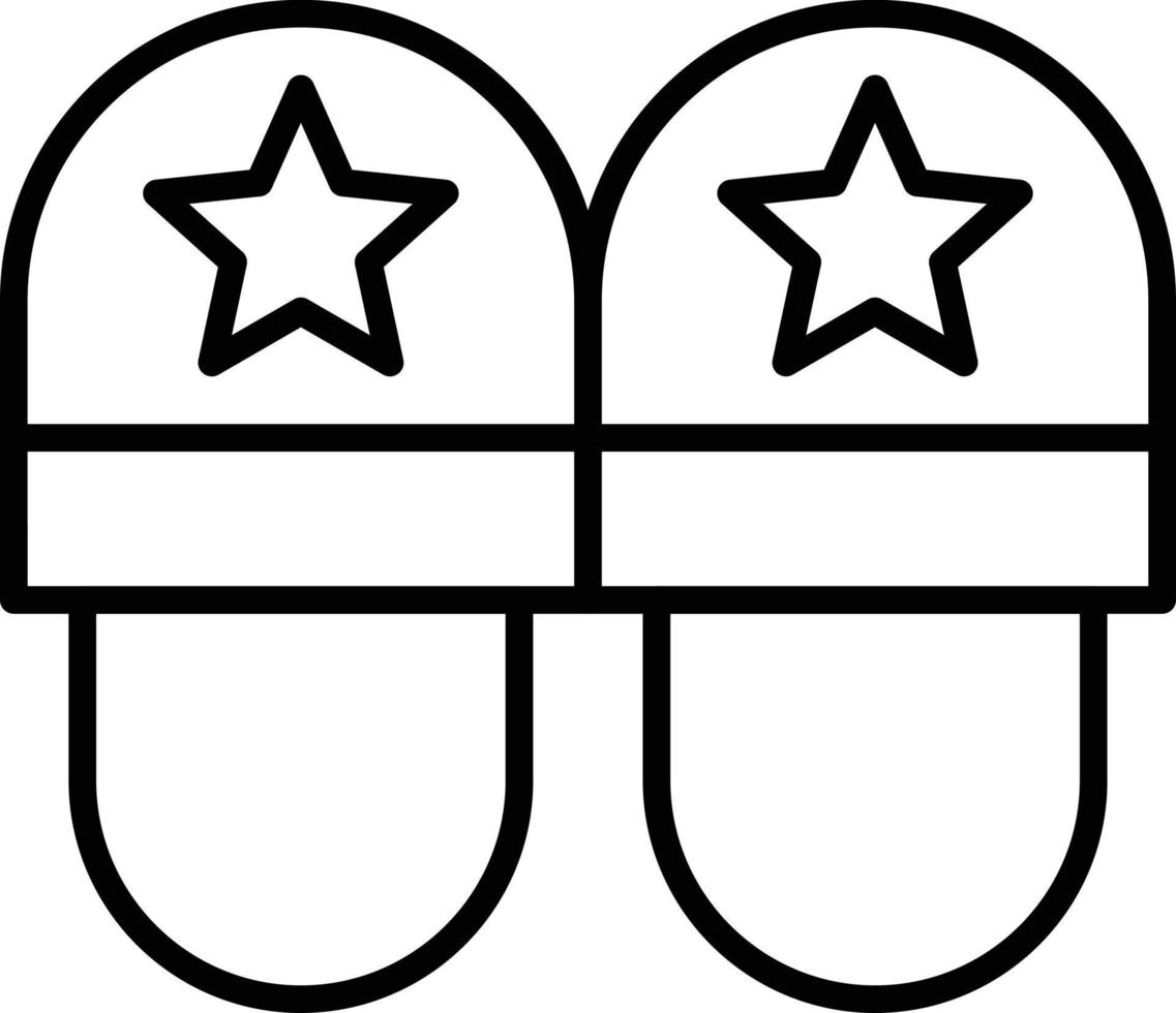 Slippers Outline Icon vector