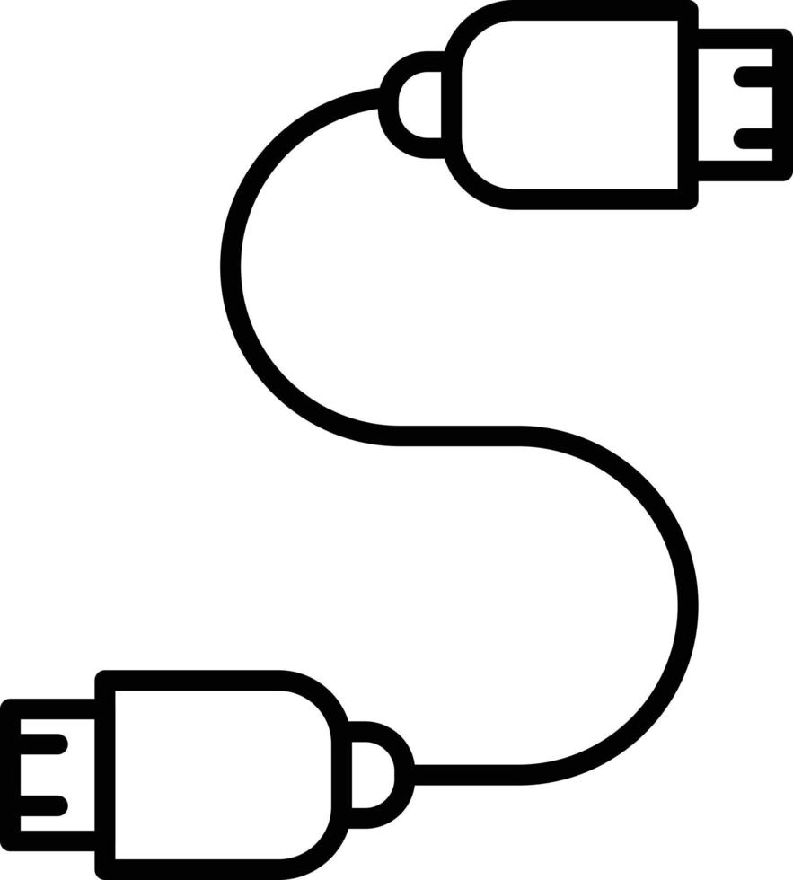 icono de contorno de cable usb vector