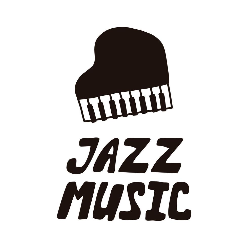 cartel de letras música de jazz con piano vector