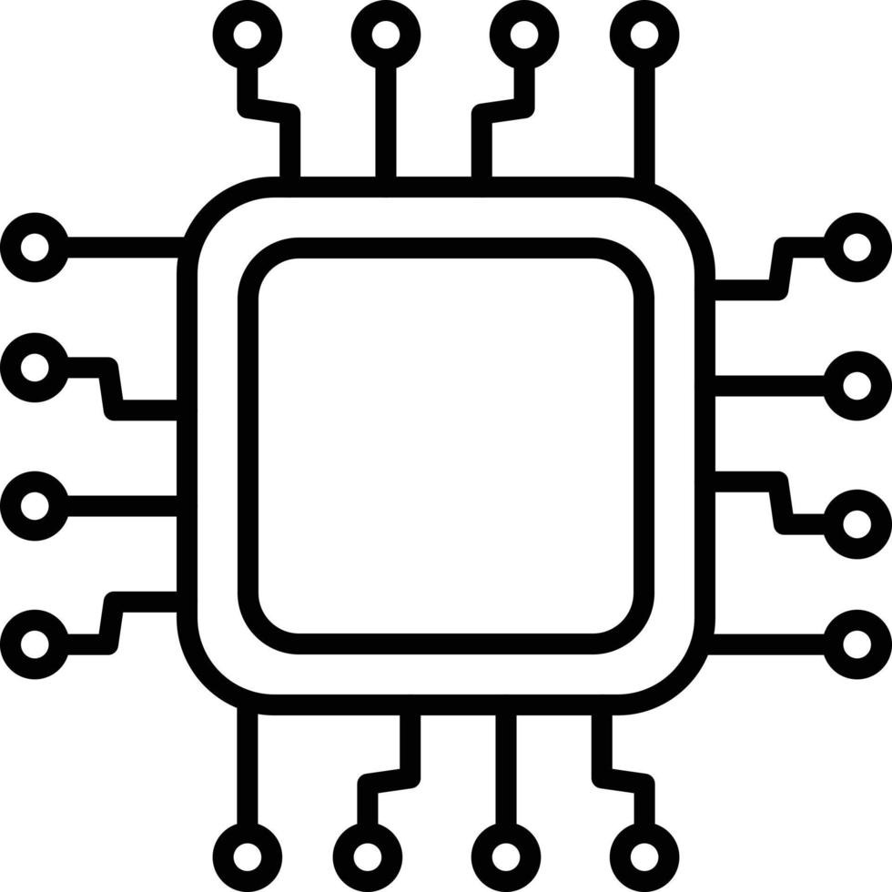 Chip Outline Icon vector